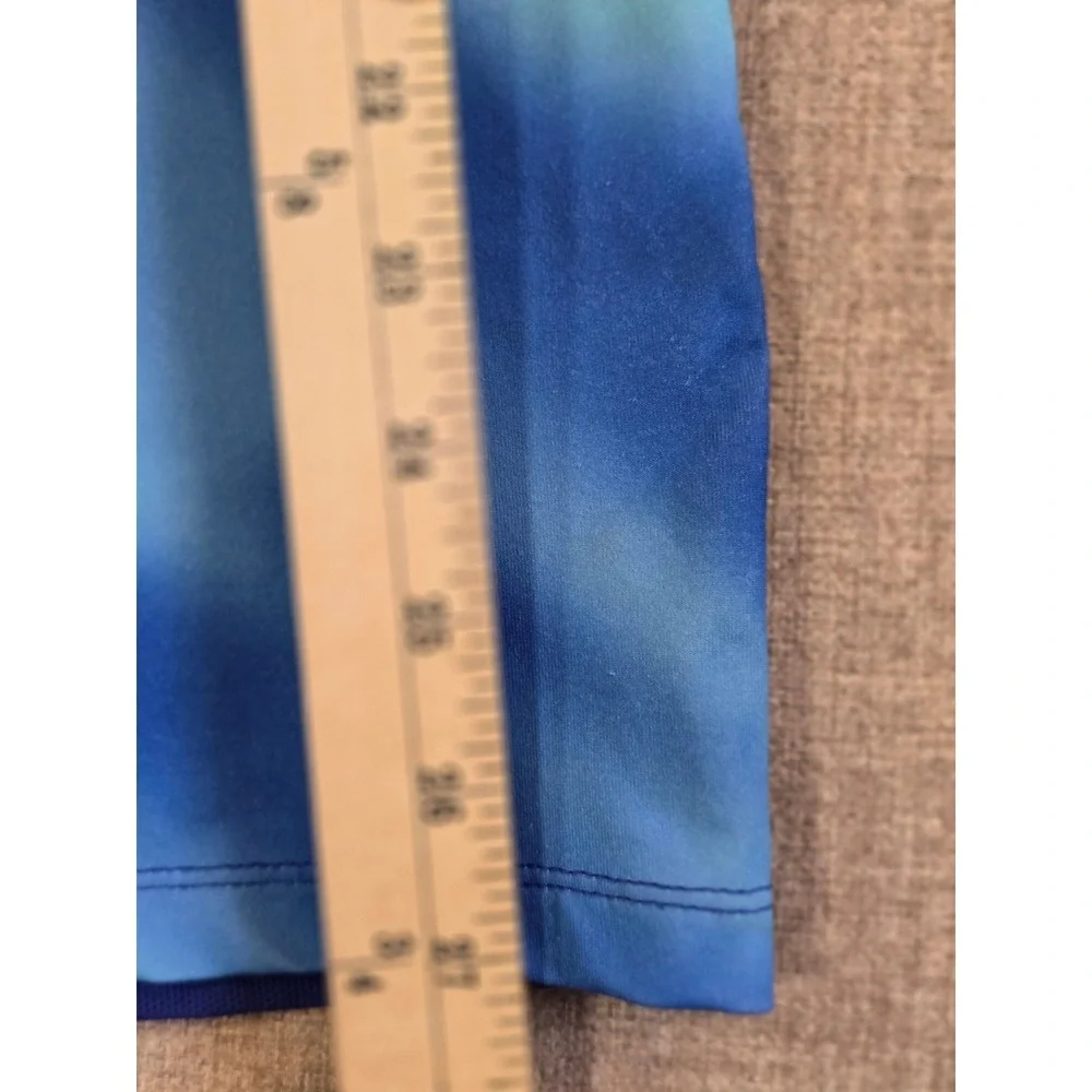 Kyodan Womens Blue Teal Ombre Capri Leggings Size L Activewear Yoga Pants